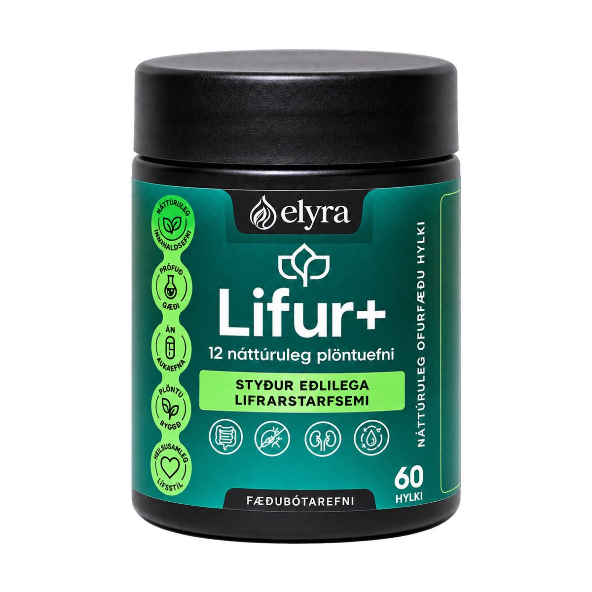 ELYRA Lifur+ – lifrarstuðningur, 60 hylki